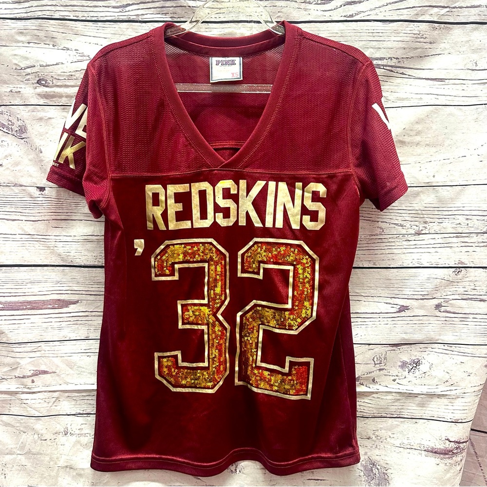 Victoria Secret Pink Burgundy Redskin "32" Jersey Size Small